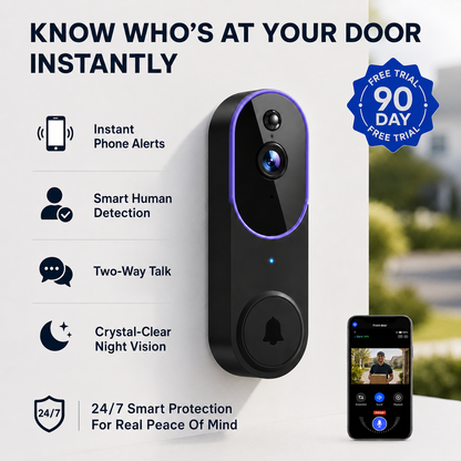 Wireless AI Doorbell Camera — 24/7 Front-Door Certainty System